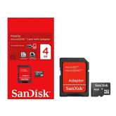 CARTAO DE MEMORIA SANDISK SD 04GB MICRO+ADAPTADOR CLASSE 4