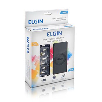 CARREGADOR-FONTE P/ NOTEBOOK ELGIN AUTO SLIM 90W