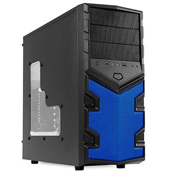 GABINETE GAME G-FIRE HTX008L06S S/FONTE PTO/AZUL 3 BAIAS